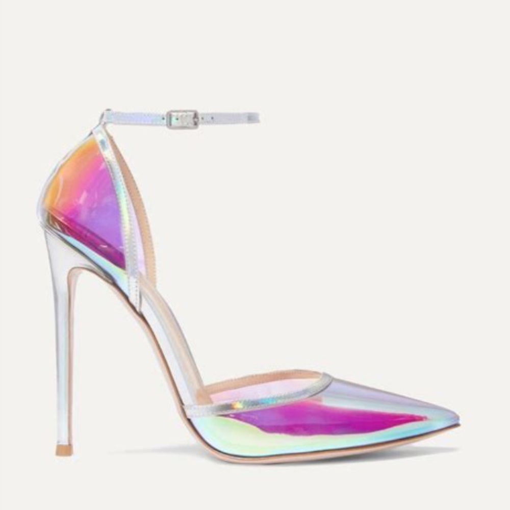 GIANVITO ROSSI Sabin Hologram Iridescent Heels